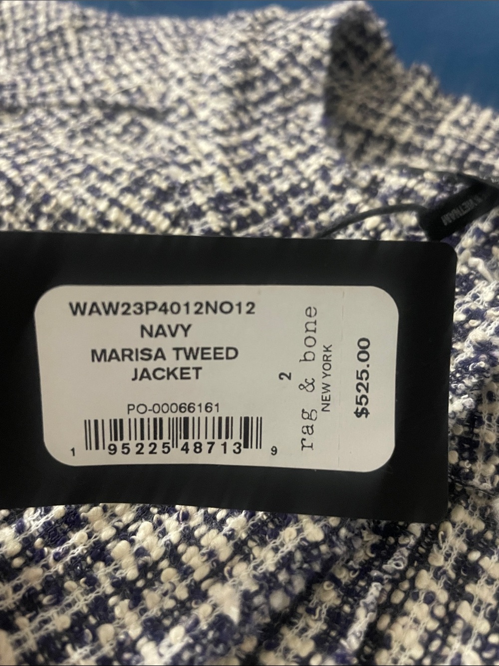 rag & bone Navy and White Tweed Marisa Jacket - Picture 3 of 4